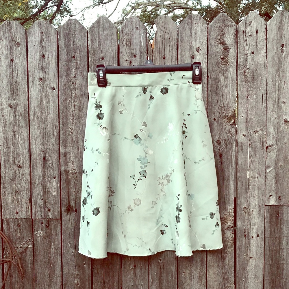Sage floral skirt